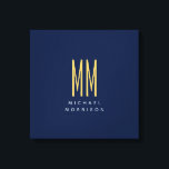 Blauw Gouden Kleuren Monogram Initiaal Letters Naa Canvas Afdruk<br><div class="desc">Vertegenwoordig jezelf met dit moderne,  elegante design. Deze sjabloon kan worden aangepast aan alle professionele beroepen.</div>