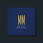 Blauw Gouden Kleuren Monogram Initiaal Letters Naa Canvas Afdruk<br><div class="desc">Vertegenwoordig jezelf met dit moderne,  elegante design. Deze sjabloon kan worden aangepast aan alle professionele beroepen.</div>