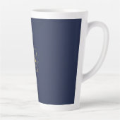 Blauw Gouden Kleuren Monogram Initiaal Letters Naa Latte Mok (Rechts)