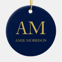 Blauw Gouden Kleuren Professioneel Initiaal Letter