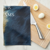 Blauw Gouden Koehuid Theedoek (Quarter Fold)