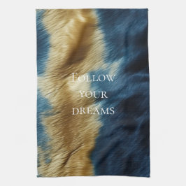Blauw Gouden Koehuid Theedoek