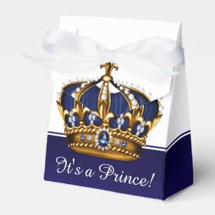 Blauw Gouden Kroon Kleine Prins Jongen Baby Borrel Bedankdoosjes