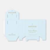 Blauw gouden kruis Baptisme Bedankt Aangepast Bedankdoosjes (Uitgevouwen)