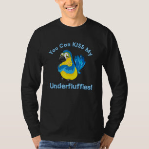 Blauw Gouden Macaw Papegaai Underfluffies T-shirt