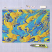 Blauw & Gouden Macaws Patroon Tissuepapier (Craft)