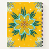 Blauw Gouden Mandala bloem Design Notitieboek (Achterkant)