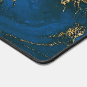 Blauw Gouden Marmer Bureaumat (Hoek)