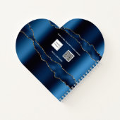 Blauw gouden marmer, meisje met marmer notitieboek (Achterkant)