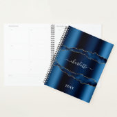 Blauw gouden marmer-naamscript 2023 planner (Display)