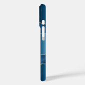 Blauw gouden marmer-naamscript Case-Mate iPhone case (Achterkant / Links)