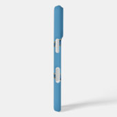 Blauw gouden marmer-naamscript Case-Mate iPhone case (Achterkant / Rechts)