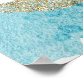 Blauw gouden meer waterverf bruidsdouche welkom poster (Hoek)