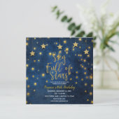 Blauw Gouden Nacht Onder De Hemel Vol Met Hemelse  Kaart (Staand voorkant)