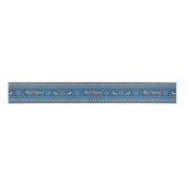 Blauw Gouden Noords Schrift Kerstlint Grosgrain Lint (Voorkant)