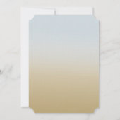 Blauw Gouden Palmboom Ombre Bruiloft Kaart (Achterkant)