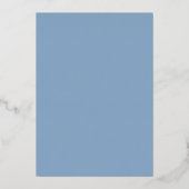 Blauw Gouden Palmboom Strand Bruiloft Save The Dat Folie Uitnodiging (Achterkant)