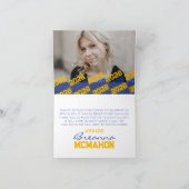 Blauw & Gouden Paw Print Afstuderen Vouwen 2 Foto Bedankkaart (Binnen)