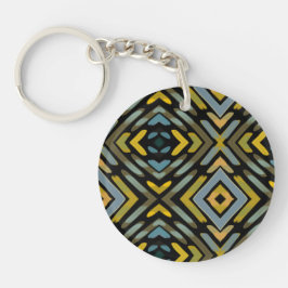 Blauw Gouden Pijlen op Zwart  Sleutelhanger