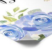 Blauw gouden pompoen baby shower welkom bord poster (Hoek)