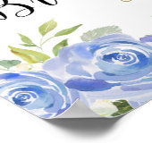 Blauw gouden pompoen vrijgezellenfeest welkom bord poster (Hoek)