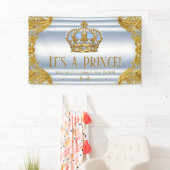 Blauw Gouden Prins Baby Shower Banner (Insitu)