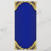 Blauw Gouden Prins Baby Shower Menukaarten Menu (Achterkant)