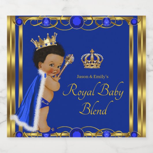 Blauw Gouden Prins Mini Liquor Labels Likeurfles Etiket (Enkel label)