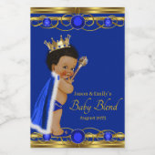 Blauw Gouden Prins Mini-wijnfleslabels Wijn Etiket (Enkel label)