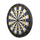 Blauw Gouden Professionele Dartbord Wandkunst (Voorkant Rechts)