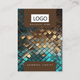 Blauw Gouden Sieraden Oorbellen Ketting Display Ka Visitekaartje