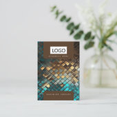 Blauw Gouden Sieraden Oorbellen Ketting Display Ka Visitekaartje (Staand voorkant)