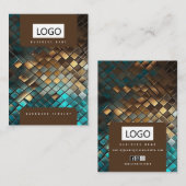 Blauw Gouden Sieraden Oorbellen Ketting Display Ka Visitekaartje (Voorkant / Achterkant)