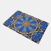Blauw Gouden Sierlijke Deurmat (Schuin)