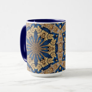 Blauw Gouden Siermok Mok