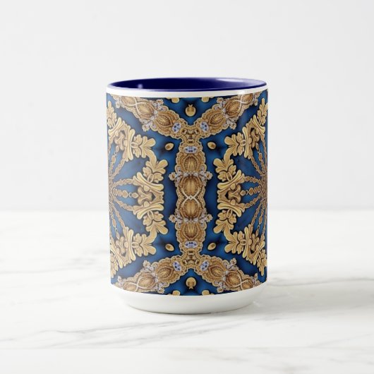 Blauw Gouden Siermug Mok (Midden)