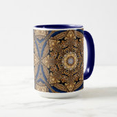 Blauw Gouden Siermug Mok (Voorkant rechts)