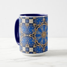 Blauw Gouden Siermug