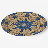 Blauw Gouden Sierpapier Bord (Gekanteld)