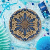 Blauw Gouden Sierpapier Bord (Feest)