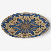 Blauw Gouden Sierpapier Bord (Gekanteld)