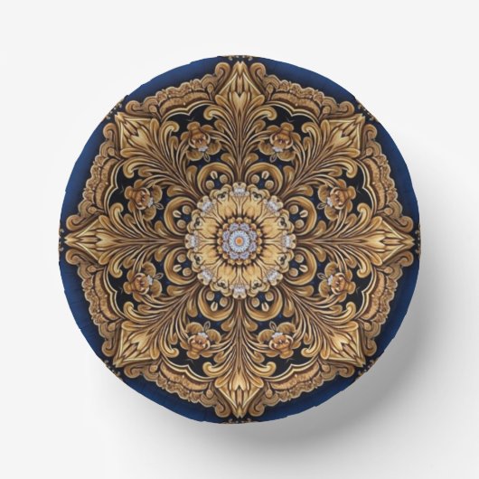 Blauw Gouden Sierpapier Kommen (Voorkant)
