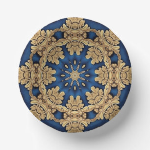 Blauw Gouden Sierpapier Kommen