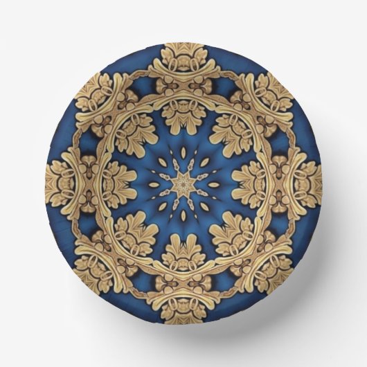 Blauw Gouden Sierpapier Kommen (Voorkant)