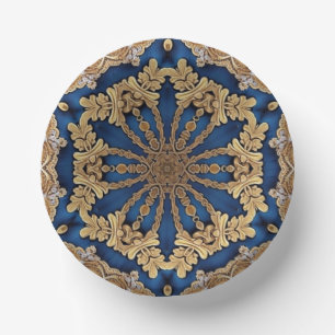 Blauw Gouden Sierpapier Kommen