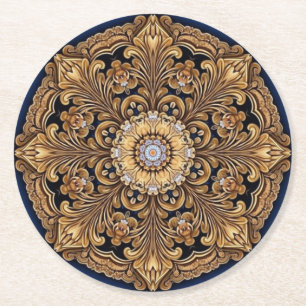 Blauw Gouden Sierpapier Onderzetter