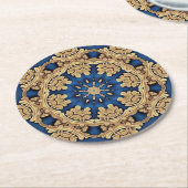 Blauw Gouden Sierpapier Onderzetter (Gebogen)