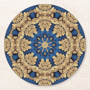 Blauw Gouden Sierpapier Onderzetter