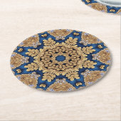 Blauw Gouden Sierpapier Onderzetter (Gebogen)