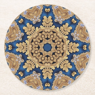 Blauw Gouden Sierpapier Onderzetter